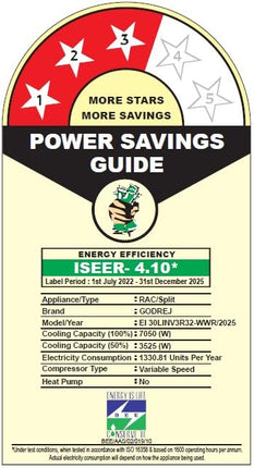 Godrej 2.5 Ton 3 Star, 5 Years Comprehensive Warranty, AI powered, 5-In-1 Convertible Cooling, 4 Way Air Swing Inverter Split AC (Copper, Heavy-Duty Cooling At 52 °C, AC 2.5T EI 30LINV3R32-WWR, White) 