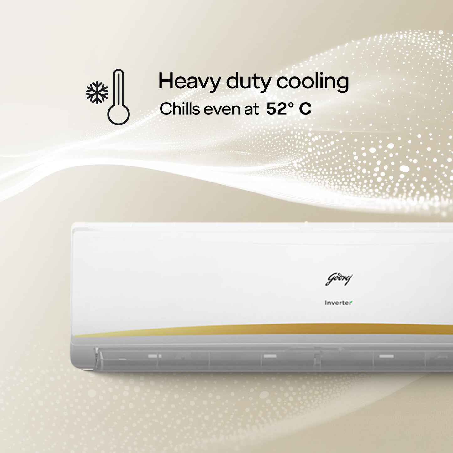 Godrej 2.5 Ton 3 Star, 5 Years Comprehensive Warranty, AI powered, 5-In-1 Convertible Cooling, 4 Way Air Swing Inverter Split AC (Copper, Heavy-Duty Cooling At 52 °C, AC 2.5T EI 30LINV3R32-WWR, White) 