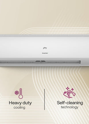 Godrej 2 Ton 3 Star, 5 Years Comprehensive Warranty, AI Powered, 5-In-1 Convertible Cooling, Self Clean Inverter Split AC (Copper, 2025 Model, Heavy Duty Cooling At 52 °C, AC 2.0T EI 24I3T WZS, White) 