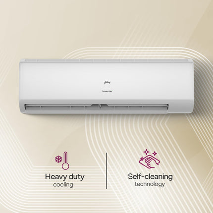 Godrej 2 Ton 3 Star, 5 Years Comprehensive Warranty, AI Powered, 5-In-1 Convertible Cooling, Self Clean Inverter Split AC (Copper, 2025 Model, Heavy Duty Cooling At 52 °C, AC 2.0T EI 24I3T WZS, White) 