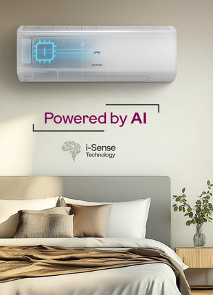 Godrej 2 Ton 3 Star, 5 Years Comprehensive Warranty, AI Powered, 5-In-1 Convertible Cooling, Self Clean Inverter Split AC (Copper, 2025 Model, Heavy Duty Cooling At 52 °C, AC 2.0T EI 24I3T WZS, White) 