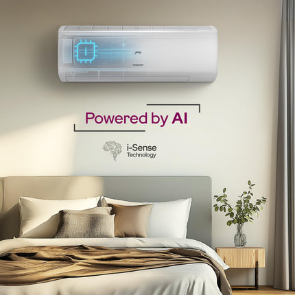 Godrej 2 Ton 3 Star, 5 Years Comprehensive Warranty, AI Powered, 5-In-1 Convertible Cooling, Self Clean Inverter Split AC (Copper, 2025 Model, Heavy Duty Cooling At 52 °C, AC 2.0T EI 24I3T WZS, White) 