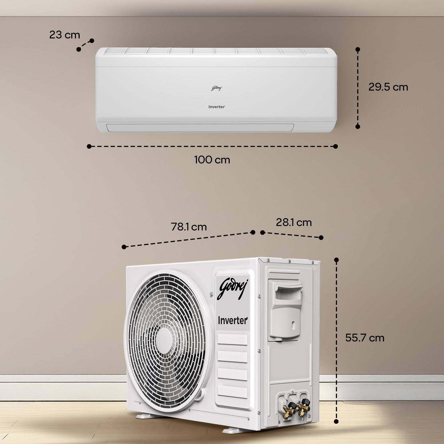 Godrej 2 Ton 3 Star, 5 Years Comprehensive Warranty, AI Powered, 5-In-1 Convertible Cooling, Self Clean Inverter Split AC (Copper, 2025 Model, Heavy Duty Cooling At 52 °C, AC 2.0T EI 24I3T WZS, White) 