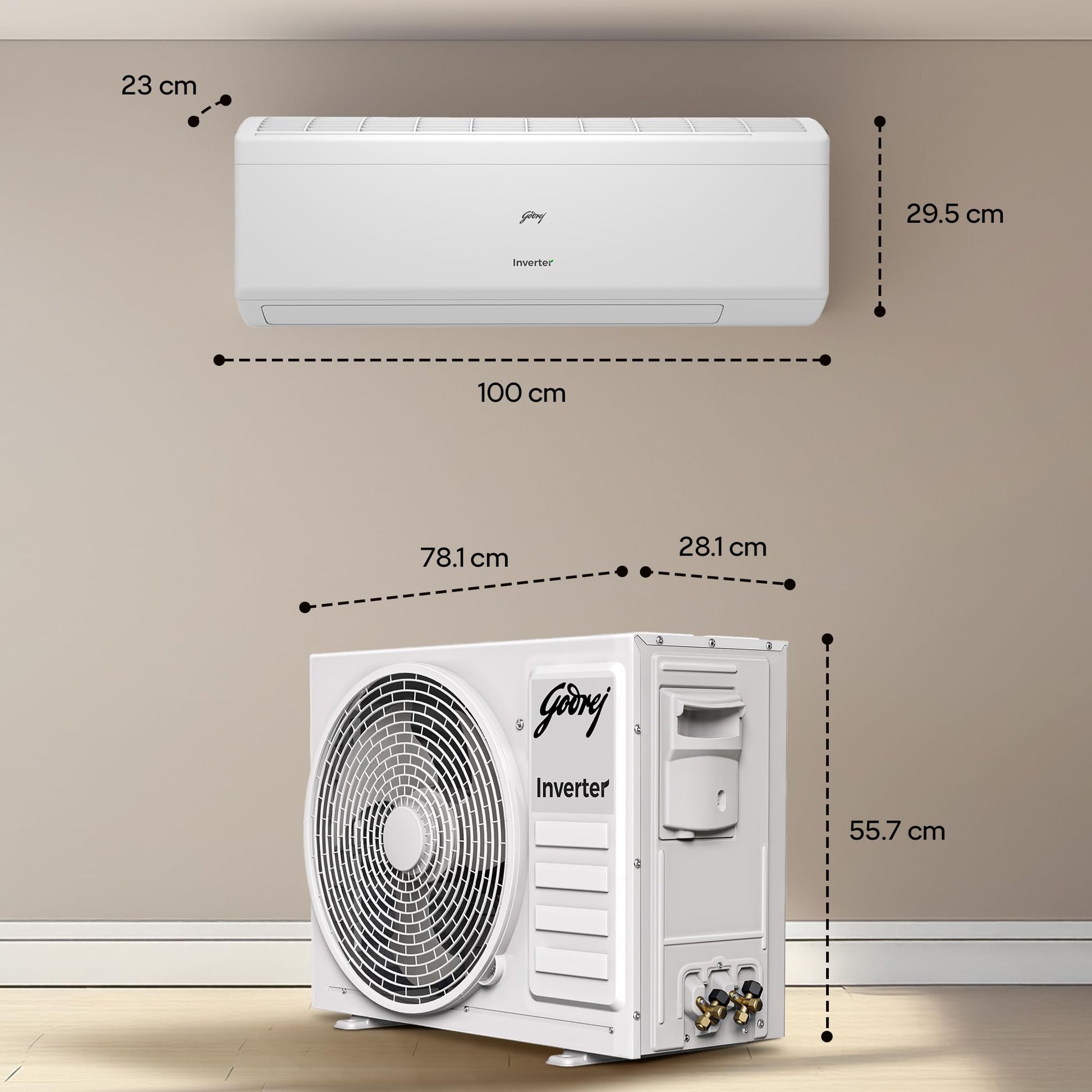 Godrej 2 Ton 3 Star, 5 Years Comprehensive Warranty, AI Powered, 5-In-1 Convertible Cooling, Self Clean Inverter Split AC (Copper, 2025 Model, Heavy Duty Cooling At 52 °C, AC 2.0T EI 24I3T WZS, White) 