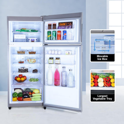 Godrej 223 L 2 Star Nano Shield Technology, Inverter Frost Free Double Door Refrigerator(RF EON 244B RI ST GL, Steel Glow) 