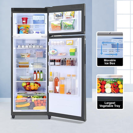 Godrej 272 L 3 Star Convertible Technology, 30 days Farms Freshness Inverter Frost Free Double Door Refrigerator(, RF EON 294C RCIT FS ST, Fossil Steel) 