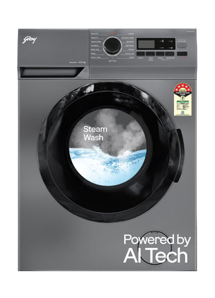 Godrej 6 Kg Eco-Wash With Steam Wash Fully-Automatic Front Load Washing Machine (WFEON ARG 6010 5.0, Silver Stream) 