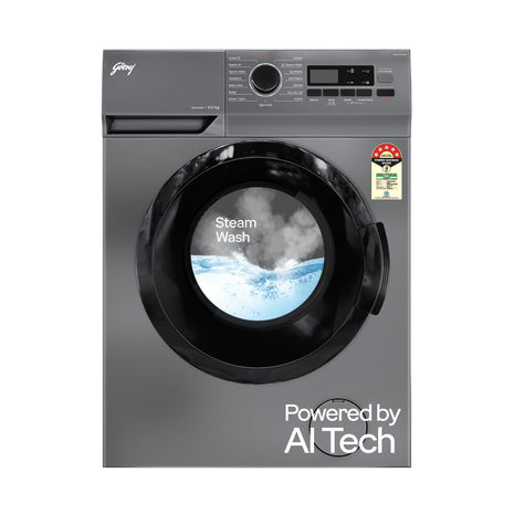 Godrej 6 Kg Eco-Wash With Steam Wash Fully-Automatic Front Load Washing Machine (WFEON ARG 6010 5.0, Silver Stream) 