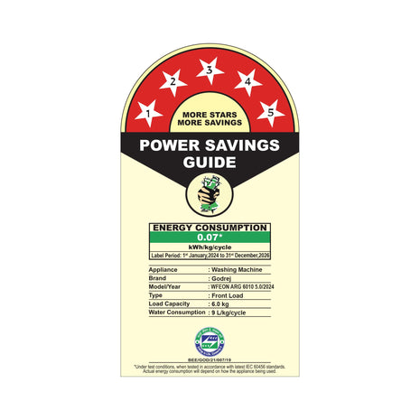 Godrej 6 Kg Eco-Wash With Steam Wash Fully-Automatic Front Load Washing Machine (WFEON ARG 6010 5.0, Silver Stream) 