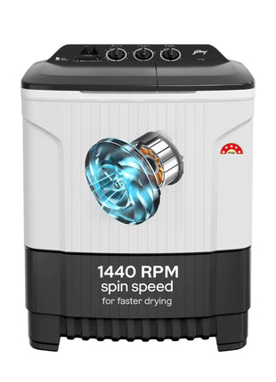 Godrej 7.5 Kg 5 Star Storm Force Pulsator Semi Automatic Top Load Washing Machine (WS EDGE CLS 75 5.0 PN2 GPGR, Graphite Grey, With Translucent Lid) 