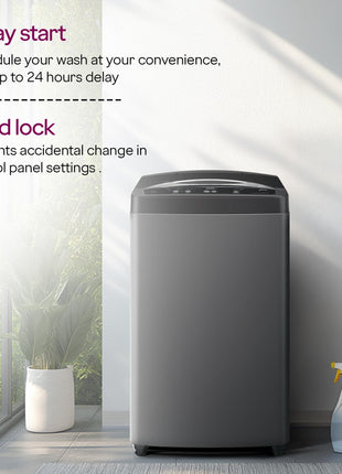 Godrej 7 Kg 5 Star Fabrisafe Steel Drum Fully-Automatic Top Load Washing Machine (WTEON ALP 70 5.0 FDUN GPGR, Graphite Grey, Zero Pressure Tech Fills Tub 60% Faster) 