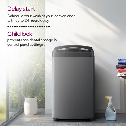 Godrej 7 Kg 5 Star Fabrisafe Steel Drum Fully-Automatic Top Load Washing Machine (WTEON ALP 70 5.0 FDUN GPGR, Graphite Grey, Zero Pressure Tech Fills Tub 60% Faster) 