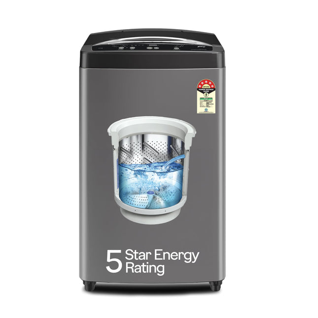 Godrej 7 Kg 5 Star Zero Pressure Technology Fills Tub 60% Faster, Auto Balance system,Fully-Automatic Top Load Washing Machine(WTEON ALP 70 5.0 FDTN GPGR, Graphite Grey, Steel Drum) 
