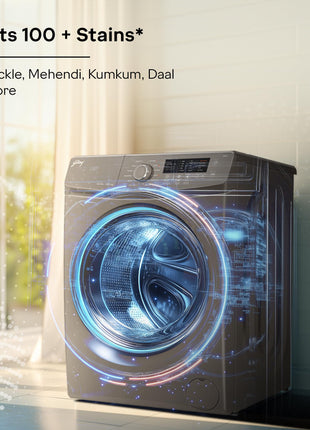Godrej 8 Kg 5 Star, With AI Tech, Fully-Automatic Front Load Washing Machine (WFEON CRS 8012 5.0 FKEDM CNGR, Inbuilt Heater, Candy Grey) 