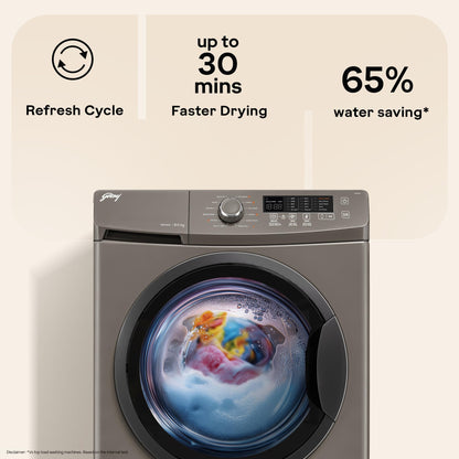 Godrej 8 Kg 5 Star, With AI Tech, Fully-Automatic Front Load Washing Machine (WFEON CRS 8012 5.0 FKEDM CNGR, Inbuilt Heater, Candy Grey) 
