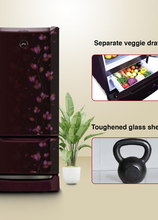 Godrej Edge 237 L 3 Star With Duo Flow Technology Reducing Cooling Loss by 50% Inverter Direct Cool Single Door Refrigerator (RD EDUO 270C TDI JD WN, Jade Wine) 