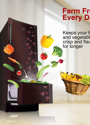 Godrej Edge 237 L 3 Star With Duo Flow Technology Reducing Cooling Loss by 50% Inverter Direct Cool Single Door Refrigerator (RD EDUO 270C TDI JD WN, Jade Wine) 