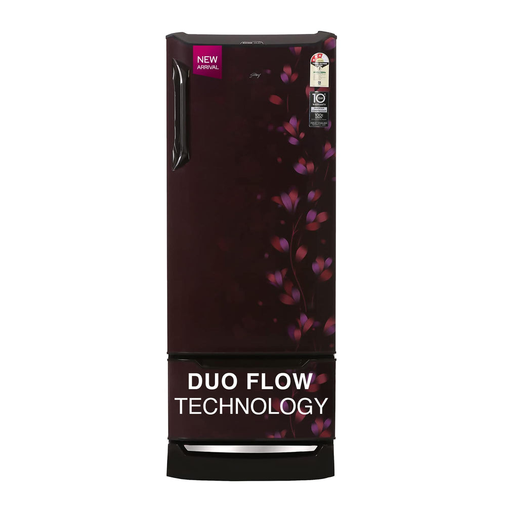 Godrej Edge 237 L 3 Star With Duo Flow Technology Reducing Cooling Loss by 50% Inverter Direct Cool Single Door Refrigerator (RD EDUO 270C TDI JD WN, Jade Wine) price under 20000