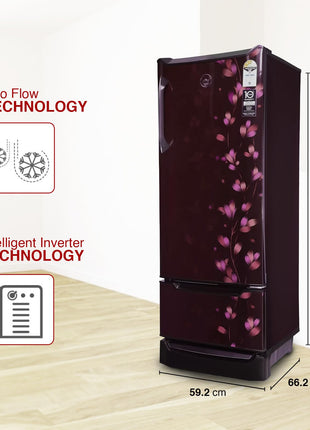Godrej Edge 237 L 3 Star With Duo Flow Technology Reducing Cooling Loss by 50% Inverter Direct Cool Single Door Refrigerator (RD EDUO 270C TDI JD WN, Jade Wine) 