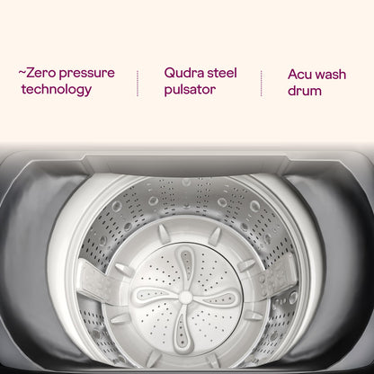 Godrej Smart Choice 10 Kg 5 Star, AI Tech, Inbuilt Heater, Fills Tub at ~0 Water Pressure, Steel Drum Fully Automatic Top Load Washing Machine (WTEON ADA 10 5.0 FEFH GLGR, Glacial Grey) 