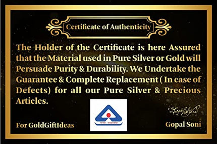 GoldGiftIdeas Pure 999 Silver OM Rakhi for Brother/Bhai, Certified Golden Silver Rakhi for Rakshabandhan with Pooja Thali Set (5 Inch), (Men/Boys) 