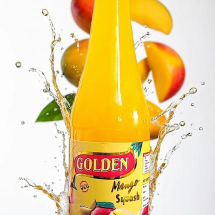 Golden Mango Squash, Pulpy, 100% Natural, No added flavour, Tasty, Juicy, Authetic Summer Drink 650ml.Vibes with Real Mango Pulp | Easy to Mix | Versatile Delight for Beverages, Shakes, Juices, Cocktails, Mocktails and More! 
