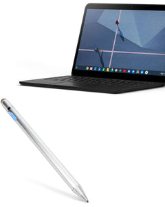 Google Pixelbook Go Stylus Pen, BoxWave [AccuPoint Active Stylus] Electronic Stylus with Ultra Fine Tip for Google Pixelbook Go - Metallic Silver 