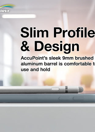 Google Pixelbook Go Stylus Pen, BoxWave [AccuPoint Active Stylus] Electronic Stylus with Ultra Fine Tip for Google Pixelbook Go - Metallic Silver 