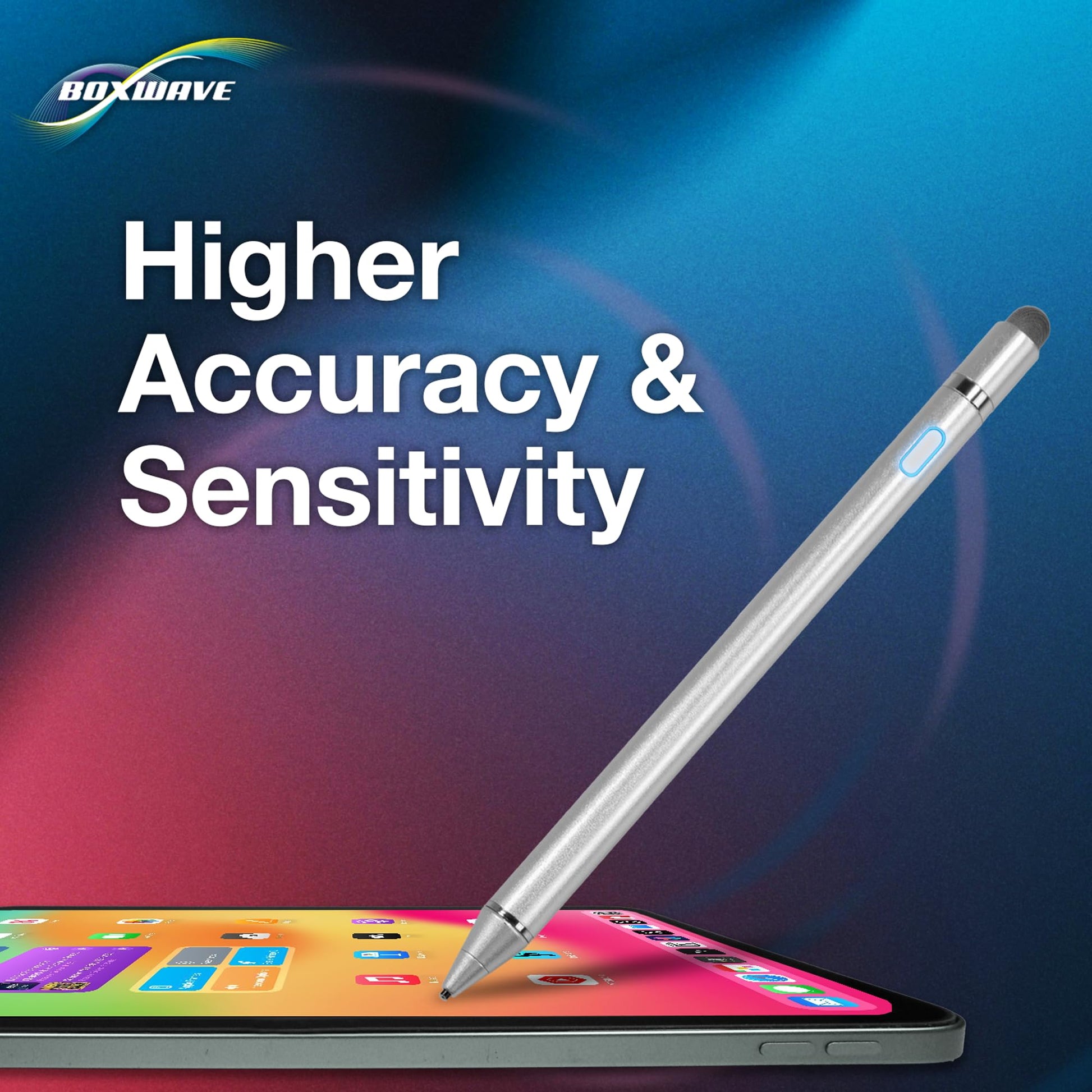 Google Pixelbook Go Stylus Pen, BoxWave [AccuPoint Active Stylus] Electronic Stylus with Ultra Fine Tip for Google Pixelbook Go - Metallic Silver 