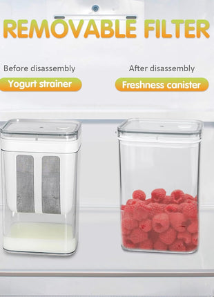 Greek Yogurt Strainer, 1100ml Multi Yoghurt Maker Strainer with Fine Mesh Bag & Lid for Thick Greek Yogurt, Soybean Milk, Kefir, Berries, Soup, Fruit Juice, Coffee 