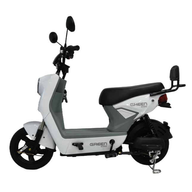 Green Sunny Electric Scooter for Adult’s Commuter with Rechargeable Battery, No RTO Registration or DL Required, (60Km, White) 