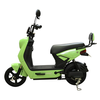 Green Sunny Low Speed Electric Scooter Non RTO 60KM Range Light Green with Portable Charger 