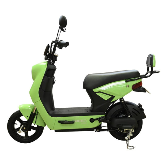 Green Sunny Low Speed Electric Scooter Non RTO 60KM Range Light Green with Portable Charger 