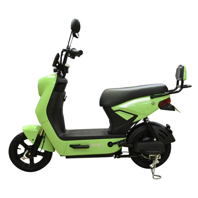 Green Sunny Low Speed Electric Scooter Non RTO 60KM Range Light Green with Portable Charger 