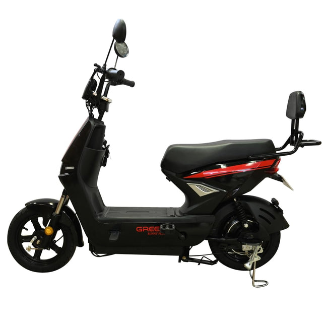 Green Sunny Plus Low Speed Electric Scooter Non RTO 60KM Range Black with Portable Charger 