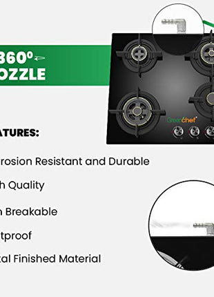 Greenchef GHT HOB Auto Ignition Glass Top Gas Stove (4 Burner) 