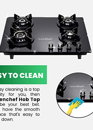 Greenchef GHT HOB Auto Ignition Glass Top Gas Stove (4 Burner) 