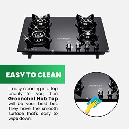 Greenchef GHT HOB Auto Ignition Glass Top Gas Stove (4 Burner) 