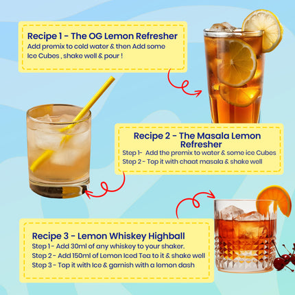 Guppy Moms Lemon Iced Tea Powder | Sugar-Free & Refreshing Summer Drink | Aromatic, Healthy & Easy to Prepare | 200g Pack (upto 20 Servings) 