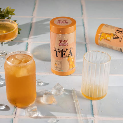 Guppy Moms Sugar-Free Peach Iced Tea Mix | Instant Refreshing Beverage Powder | 200g | Natural Flavor, Low-Calorie, Easy to Make | Perfect Summer Drink! (Upto 20 Servings) 