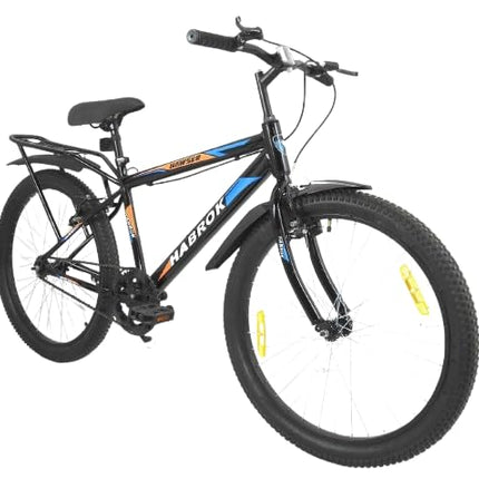 HABROK 26T IBC Premium Rigid Cycle with Inbuilt Carrier Mountain Bicycle Without Gear Single Speed for Men Ideal for 10 + Years, 18 Inches (Black) 