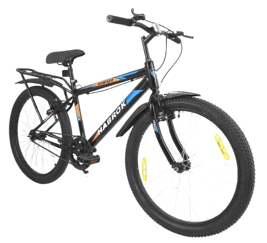 HABROK 26T IBC Premium Rigid Cycle with Inbuilt Carrier Mountain Bicycle Without Gear Single Speed for Men Ideal for 10 + Years, 18 Inches (Black) 