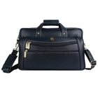 HAMMONDS FLYCATCHER Genuine Leather Office Bag for Men - 15.6 Inch Laptop Bag for Men - Leather Bag for Men, Padded Laptop Compartment, Trolley Strap, Adjustable Strap, 1 Year Warranty - Royal Blue 