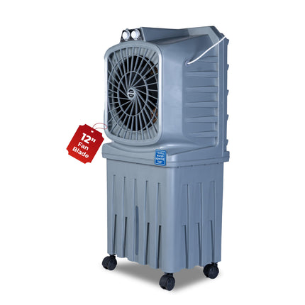 HAVAI Mighty 12 Personal Air Cooler | 12 inch Blade | 50L Tank Capacity, 120W Power, 200 Sq. Ft. Area Coverage | 15 Ft. Air Throw, 3-Speed Control, Grey 
