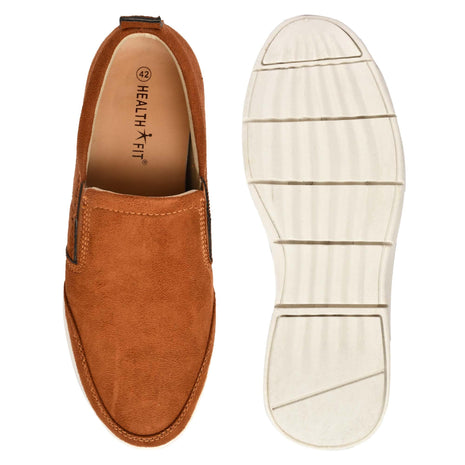 HEALTH FIT Super Extra Soft Casual/Sports/Slip-on Sneakers/semi Formal Soft Cushioning Insole Running Walking Jogging Athletics Comfortable and Stylish Mens/gens Lightweight shoes-142 TAN UK-9 