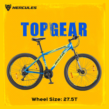 HERCULES-TOP GEAR-A27 R1 with Shimano Gears-Matte Bright Blue 43.17 Inches, Boys , Mountain Bike , Geared cycle 