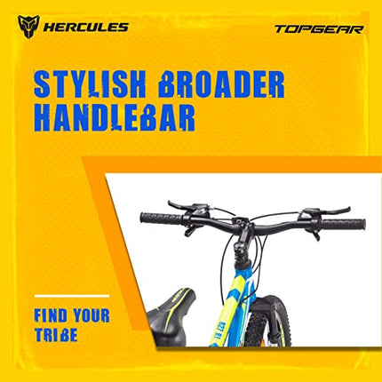 HERCULES-TOP GEAR-A27 R1 with Shimano Gears-Matte Bright Blue 43.17 Inches, Boys , Mountain Bike , Geared cycle 