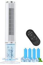 HIFRESH Air Cooler for Home, Mute Operation, 107CM Tower Cooler w/Remote & LED Display, 4 Mode & 3 Speed, 12H Timer, 26 Feet Air Delivery, 4L Water Tank, 4 Ice Packs, 70° Swing Control, 80W Low Power 