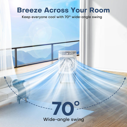 HIFRESH Air Cooler for Home, Silent Cooler with 20L Ice Chamber, 3 Speeds & Cooling Mode, 3-Side Antibacterial Honeycomb Pads, 4 Ice Packs, Powerful Throw, 70° Swing Air Cooler for Room Cooling 