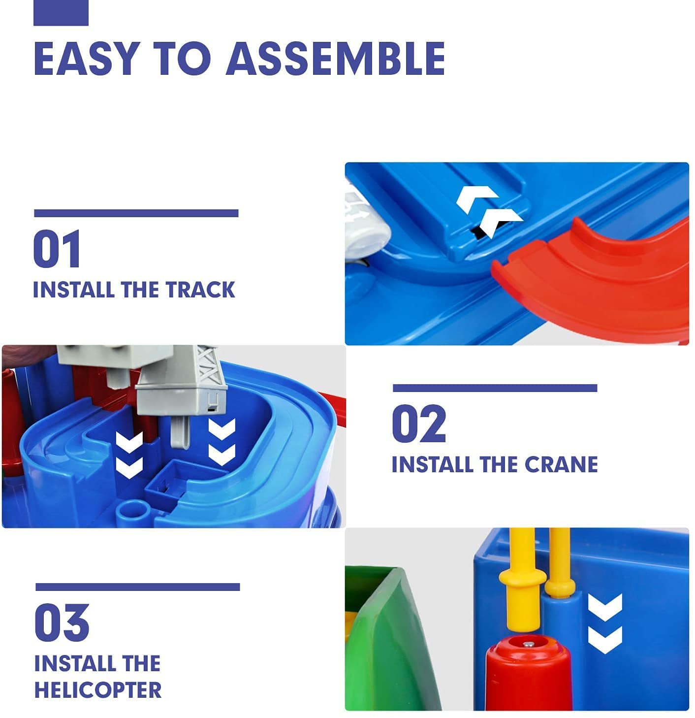 HIRNAYA Car Race Track Adventure Toys for 3+ Year Old Boys & Girls, City Rescue Preschool Educational Vehicle Puzzle Playset 